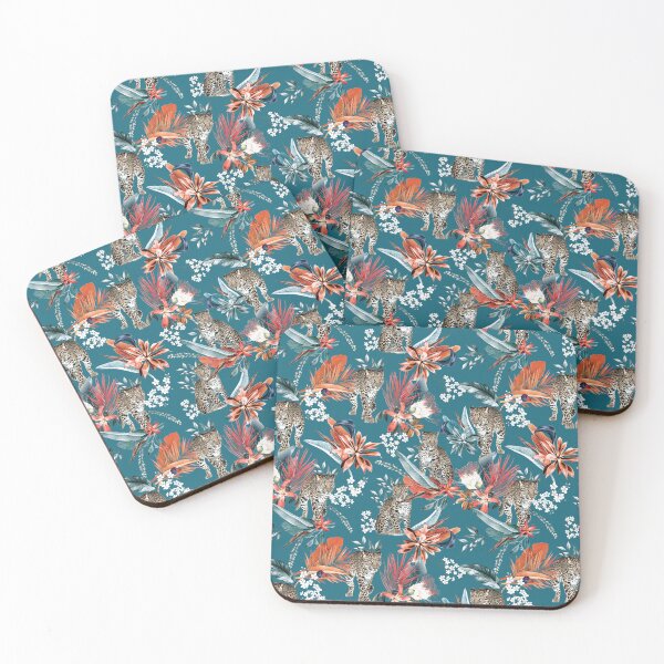 Item preview, animal, Jaguare, leopard, tropical, summer, leaves designed and sold by mintdiamond21.