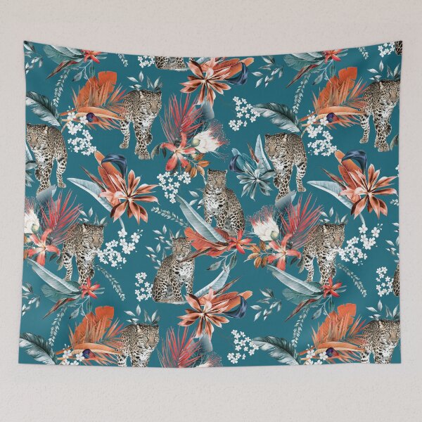 Item preview, animal, Jaguare, leopard, tropical, summer, leaves designed and sold by mintdiamond21.