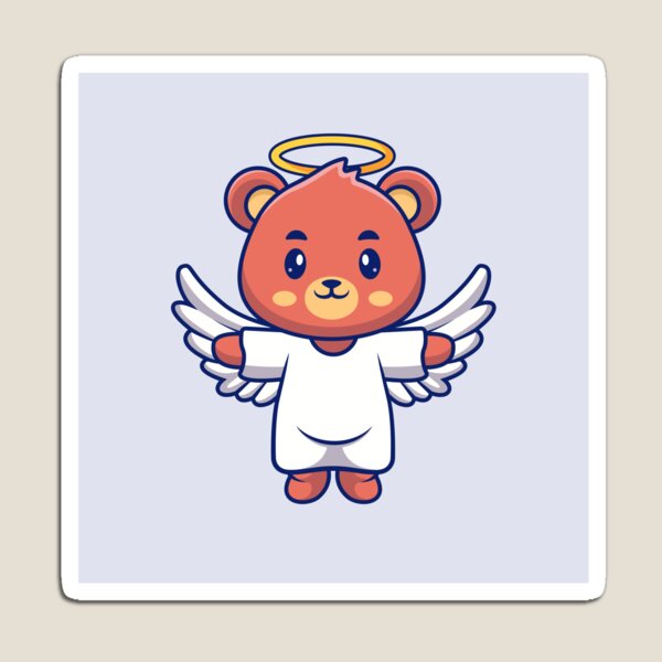 Item preview, Heavenly Holiday: Cute Angel Bear Takes Flight in Cartoon Vector Icon designed and sold by hjian8219.