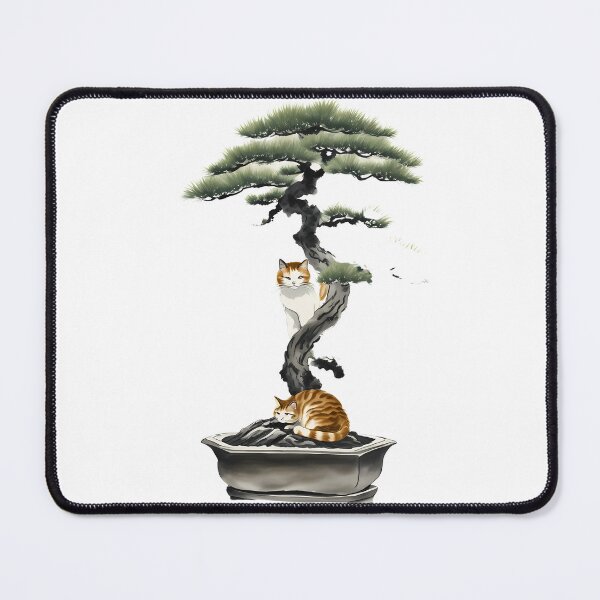 Item preview, Cat bonsai - Peaceful Bonsai Cat in Japanese Style designed and sold by Mechanical-Artt.