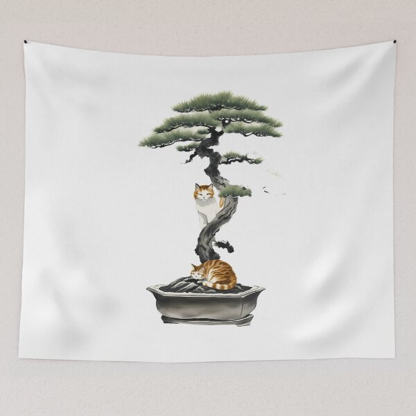 Item preview, Cat bonsai - Peaceful Bonsai Cat in Japanese Style designed and sold by Mechanical-Artt.