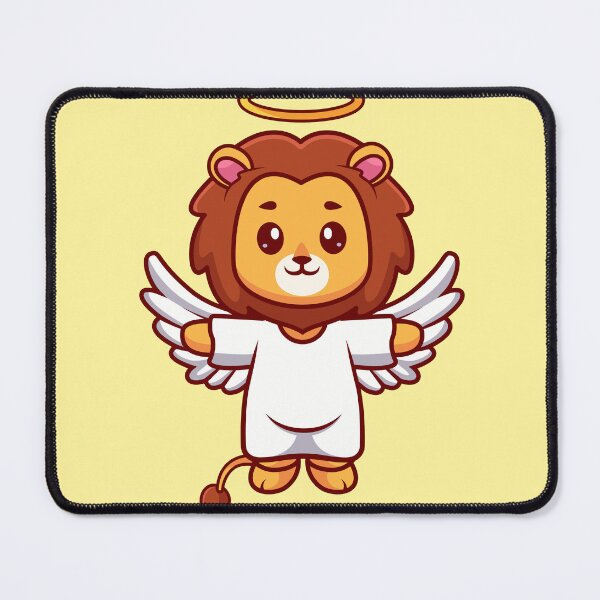 Item preview, Heavenly Soar: Cute Angel Lion Takes Flight in Cartoon Vector Icon" designed and sold by hjian8219.