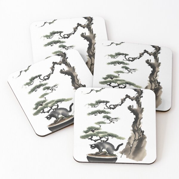 Item preview, Cat bonsai - Kitty and Bonsai Tree Art designed and sold by Mechanical-Artt.