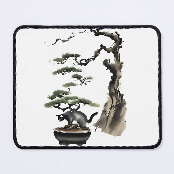 Item preview, Cat bonsai - Kitty and Bonsai Tree Art designed and sold by Mechanical-Artt.