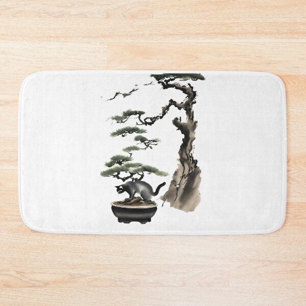 Item preview, Cat bonsai - Kitty and Bonsai Tree Art designed and sold by Mechanical-Artt.