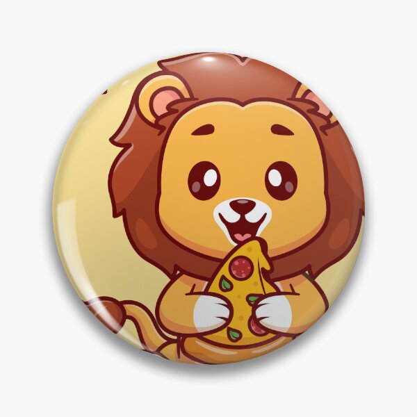 Item preview, Pizza King: Cute Lion Enjoying Pizza in Cartoon Vector Icon designed and sold by hjian8219.