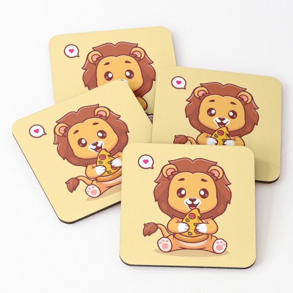 Item preview, Pizza King: Cute Lion Enjoying Pizza in Cartoon Vector Icon designed and sold by hjian8219.