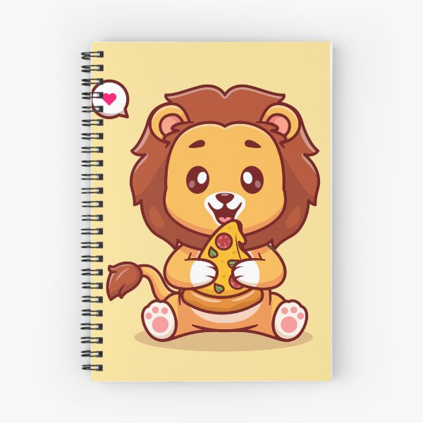 Item preview, Pizza King: Cute Lion Enjoying Pizza in Cartoon Vector Icon designed and sold by hjian8219.
