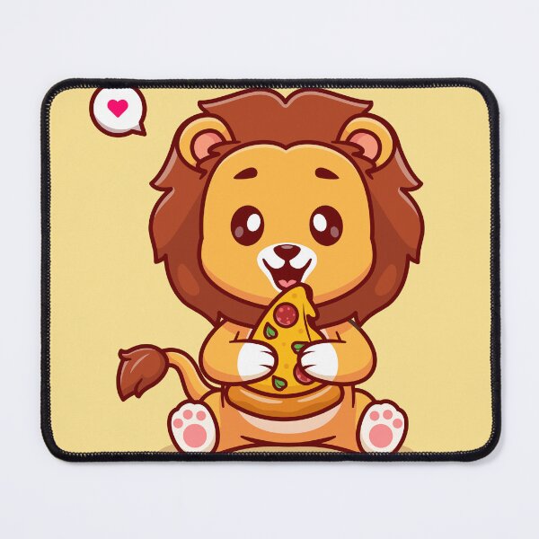 Item preview, Pizza King: Cute Lion Enjoying Pizza in Cartoon Vector Icon designed and sold by hjian8219.
