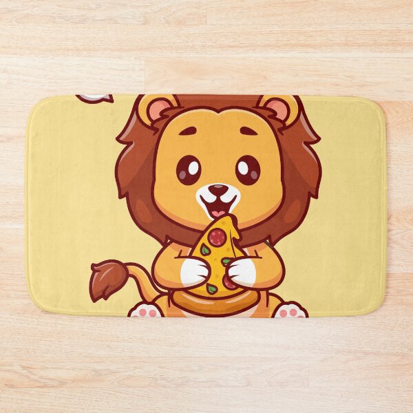 Item preview, Pizza King: Cute Lion Enjoying Pizza in Cartoon Vector Icon designed and sold by hjian8219.
