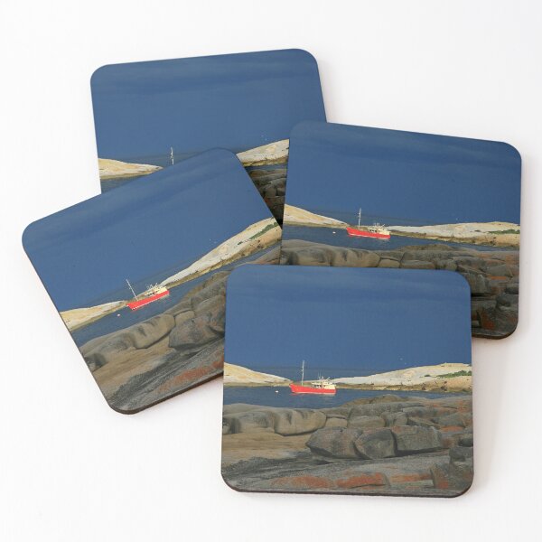 Item preview, red boat, now gone elsewhere,  bicheno, eastcoast tasmania designed and sold by bodhiimages.