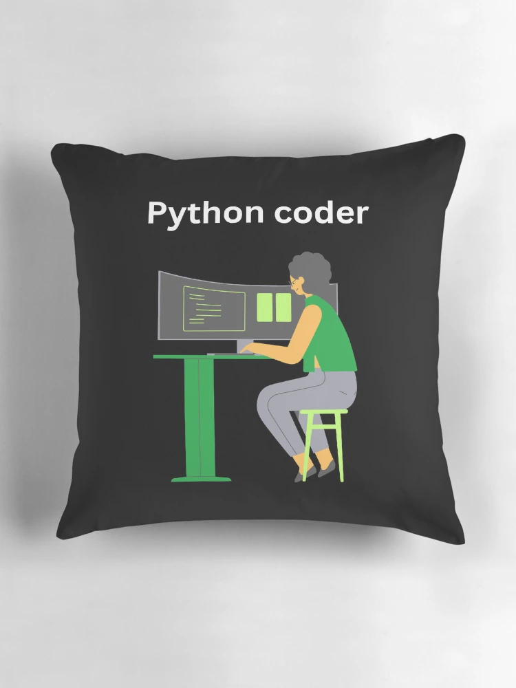 Thumbnail 3 of 4, Pillow, python coder design for programmers. designed and sold by Arulsanthosh.