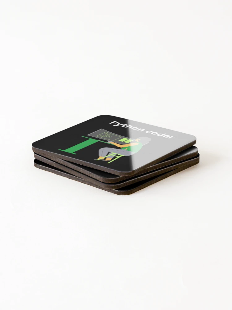 Thumbnail 4 of 5, Coasters (Set of 4), python coder design for programmers. designed and sold by Arulsanthosh.
