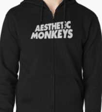 "AESTHETIC MONKEYS" DESIGN (White Print) Zipped Hoodie
