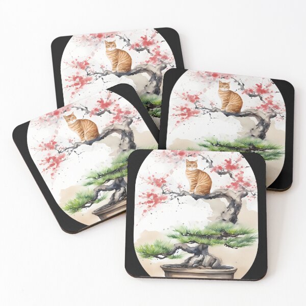 Item preview, Cat bonsai - Whimsical Bonsai Cat Illustration - Simple Round Corner Rectangle Frame designed and sold by Mechanical-Artt.