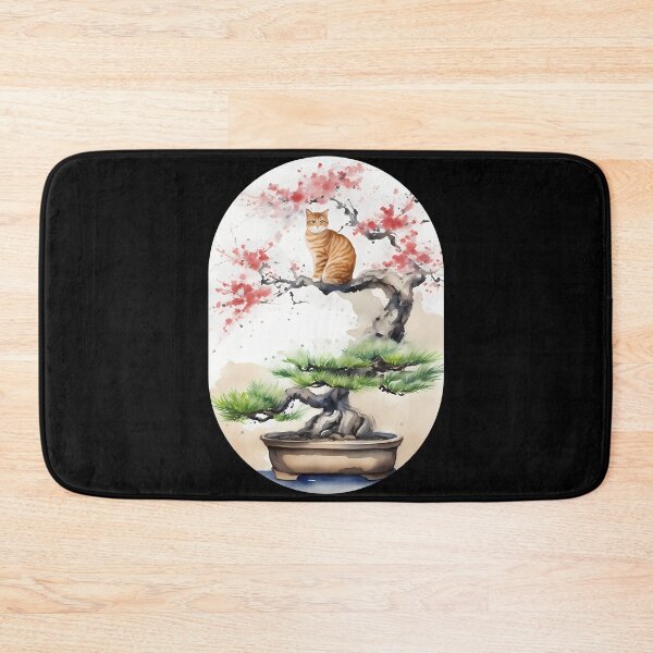 Item preview, Cat bonsai - Whimsical Bonsai Cat Illustration - Simple Round Corner Rectangle Frame designed and sold by Mechanical-Artt.