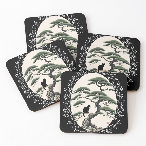 Item preview, Cat bonsai - Zen Feline in Bonsai Tree Art - Vintage Frames Floral Ornate Portrait Oval White designed and sold by Mechanical-Artt.