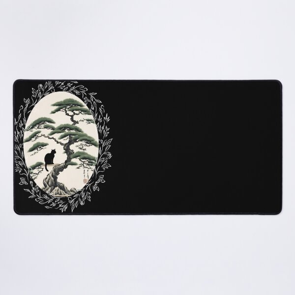Item preview, Cat bonsai - Zen Feline in Bonsai Tree Art - Vintage Frames Floral Ornate Portrait Oval White designed and sold by Mechanical-Artt.