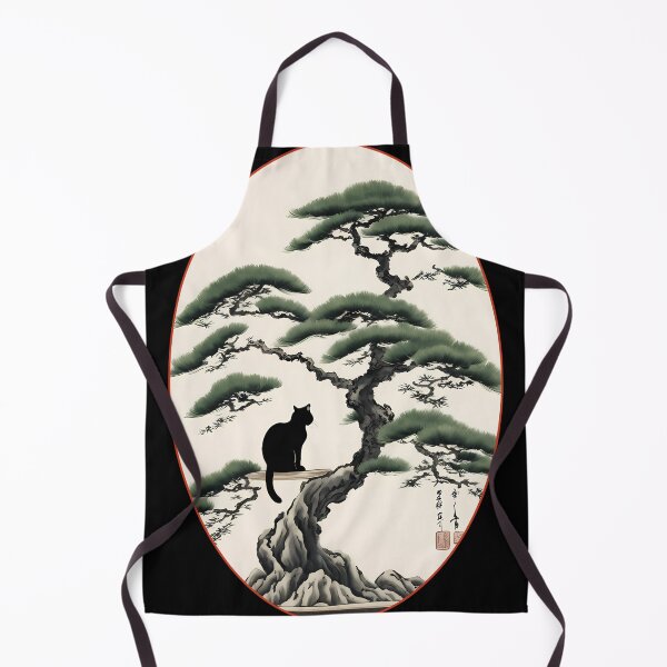 Item preview, Cat bonsai - Zen Feline in Bonsai Tree Art - Oval Frame with Red Border designed and sold by Mechanical-Artt.