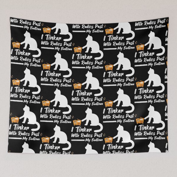 Item preview, I Tinker With Radios Past My Bedtime, Vintage Radio, Cat Day   designed and sold by beardenkhadijah.