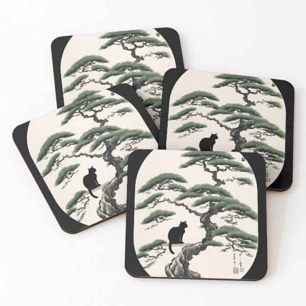 Item preview, Cat bonsai - Zen Feline in Bonsai Tree Art - Simple Round Corner Rectangle Frame designed and sold by Mechanical-Artt.