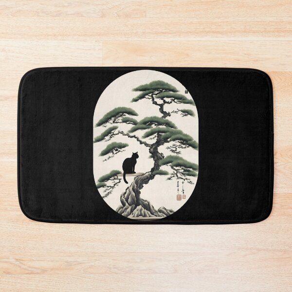 Item preview, Cat bonsai - Zen Feline in Bonsai Tree Art - Simple Round Corner Rectangle Frame designed and sold by Mechanical-Artt.
