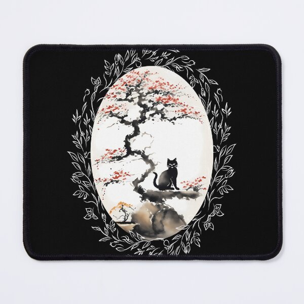 Item preview, Cat bonsai - Kitty in Tranquil Bonsai Garden - Vintage Frames Floral Ornate Portrait Oval White designed and sold by Mechanical-Artt.