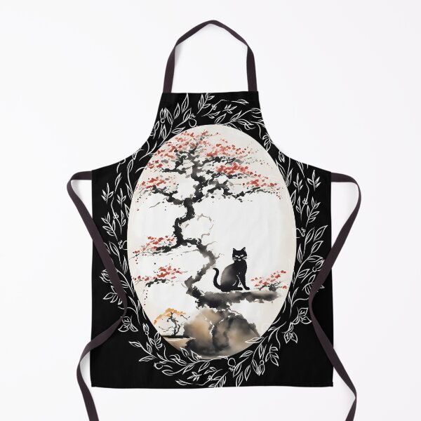 Item preview, Cat bonsai - Kitty in Tranquil Bonsai Garden - Vintage Frames Floral Ornate Portrait Oval White designed and sold by Mechanical-Artt.
