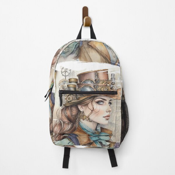 Item preview, Vintage steampunk girl with a beautiful face, watercolor art style mixed with colored pencils. designed and sold by Natcharee.