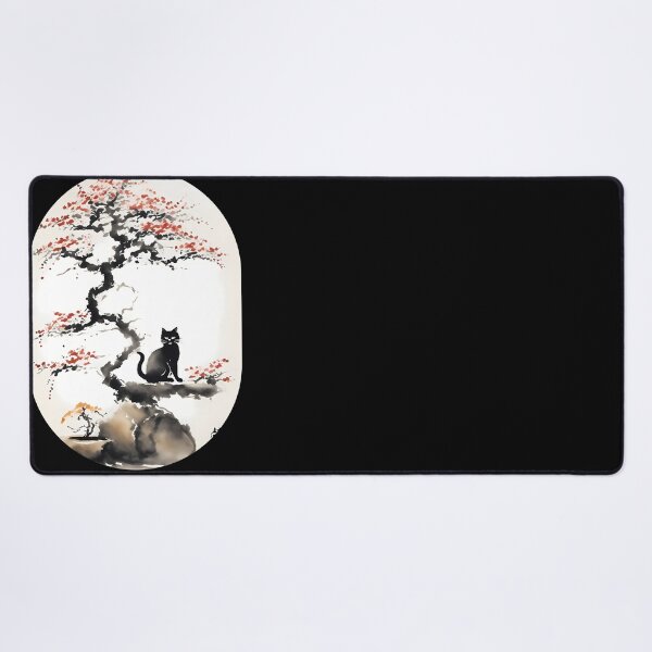 Item preview, Cat bonsai - Kitty in Tranquil Bonsai Garden - Simple Round Corner Rectangle Frame designed and sold by Mechanical-Artt.