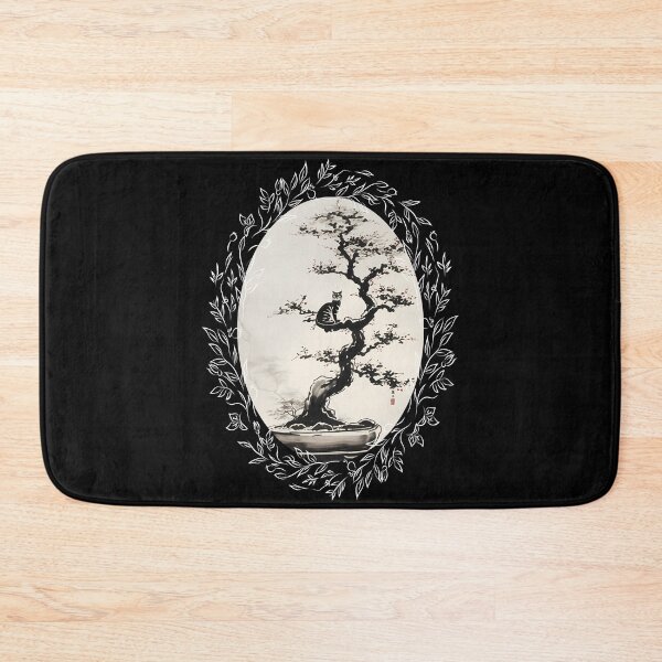 Item preview, Cat bonsai - Bonsai Cat Watercolor Painting - Vintage Frames Floral Ornate Portrait Oval White designed and sold by Mechanical-Artt.