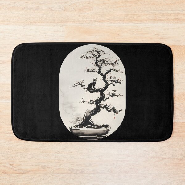 Item preview, Cat bonsai - Bonsai Cat Watercolor Painting - Simple Round Corner Rectangle Frame designed and sold by Mechanical-Artt.