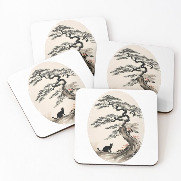 Item preview, Cat bonsai - Whimsical Bonsai Cat Illustration designed and sold by Mechanical-Artt.