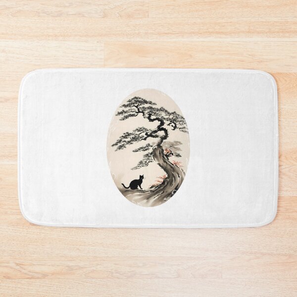 Item preview, Cat bonsai - Whimsical Bonsai Cat Illustration designed and sold by Mechanical-Artt.