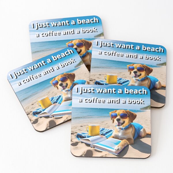 Item preview, A book, a coffee and a beach designed and sold by Tucker Buddies.