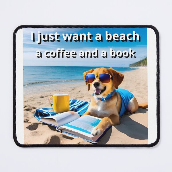 Item preview, A book, a coffee and a beach designed and sold by Tucker Buddies.