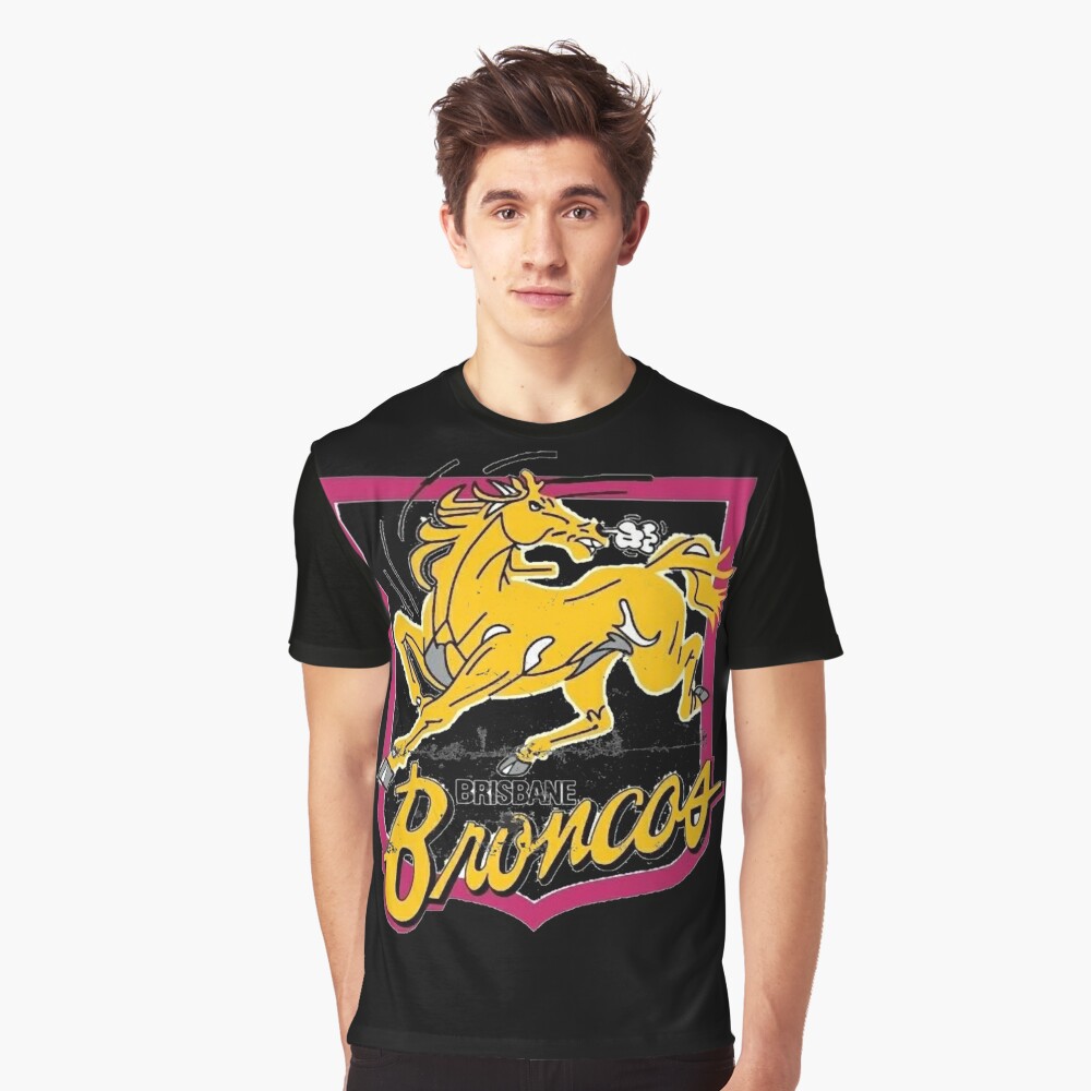 Brisbane Broncos NRL Mens Cotton Retro Tee, RETROTBB