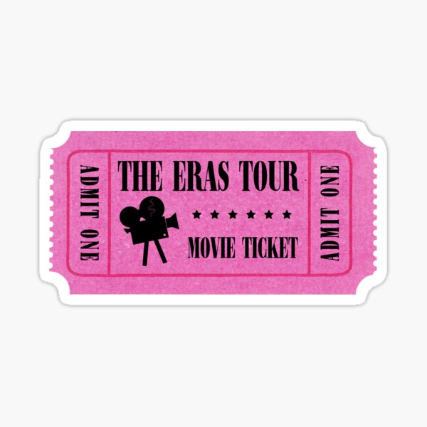 Item preview, T Swift Eras Tour Movie Ticket Sticker - Dark Pink designed and sold by Big Reputation Media.