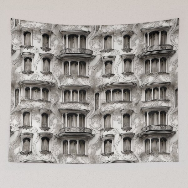 Item preview, Art Nouveau Architecture Pattern designed and sold by entwithanaxe.