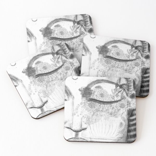 Item preview, Flowers for Buddha b/w  designed and sold by Kiruthikaarts.