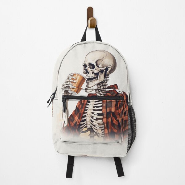 Item preview, Coffee Drinking Halloween Skeleton designed and sold by Brainless Art.
