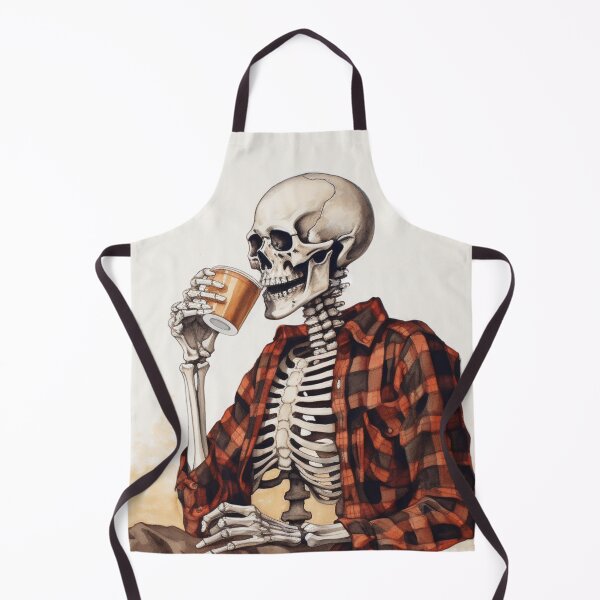 Item preview, Coffee Drinking Halloween Skeleton designed and sold by Brainless Art.