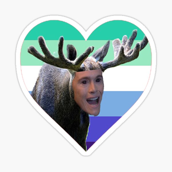 gay mlm pride moose owen heart Sticker