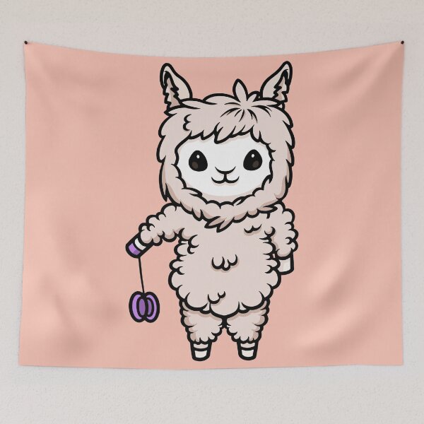 Item preview, Cute baby alpaca playing yoyo cartoon illustration designed and sold by cubbone.