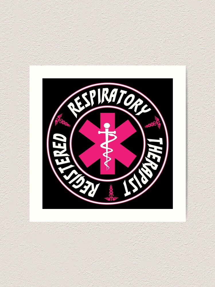 Pink Registered Respiratory Therapist Logo Art Print By 3rdshiftbrain Redbubble