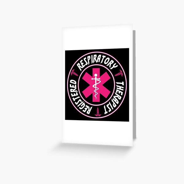 Pink Registered Respiratory Therapist Logo Greeting Card By