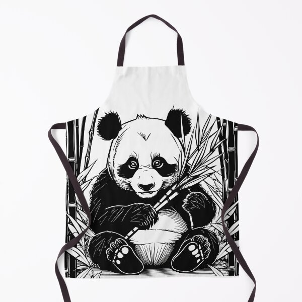 Item preview, Black and White Panda Eating Bamboo designed and sold by HoruXtore.