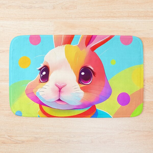 Item preview, colorful Adorable Mini Rex Rabbit designed and sold by purrfect pattern.