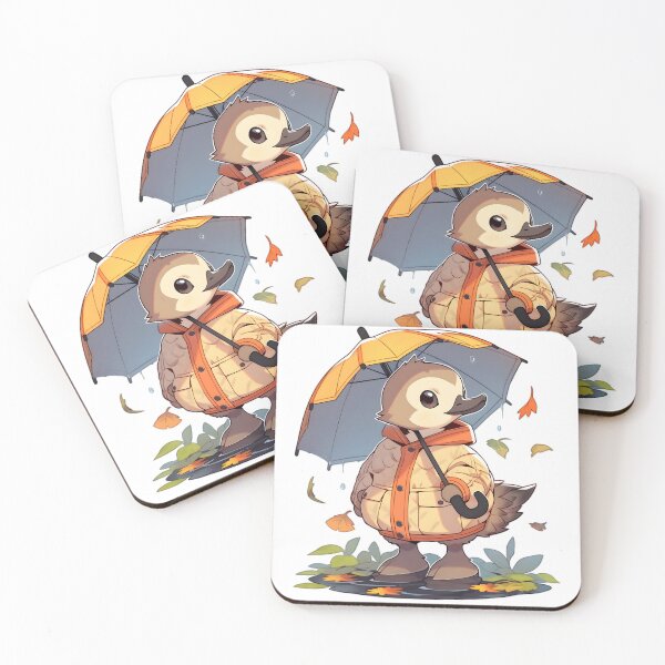 Artikelvorschau, Stylisches Gänschen mit Herbstjacke und Regenschirm entworfen und verkauft von InkedBeasts.