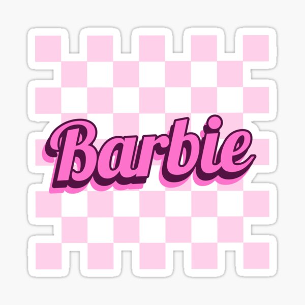 Barbie - Barbie Logo Checkered Background Short Sleeve T-Shirt for Women, Small